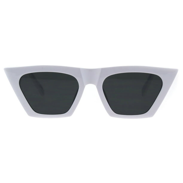 Womens Retro Flat Top Futuristic Mod Squared Cat Eye Sunglasses